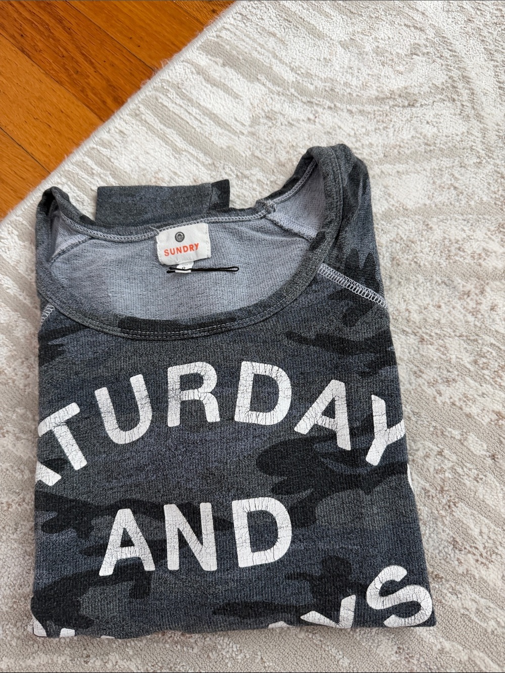 Sundry Gray Camo 'Saturdays and Sundays' Pullover